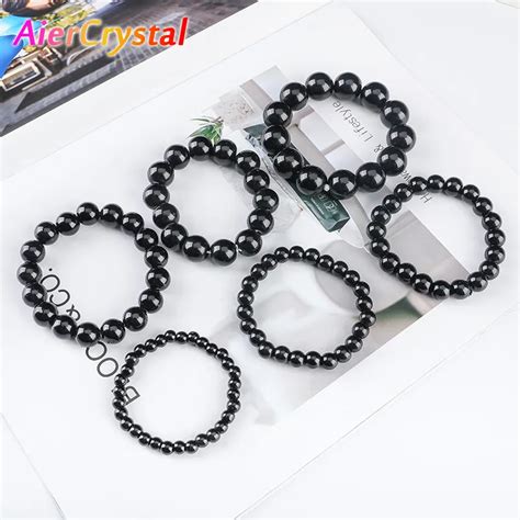 Pulsera De Obsidiana Negra Natural Oraci N Budista Bendici N Piedra