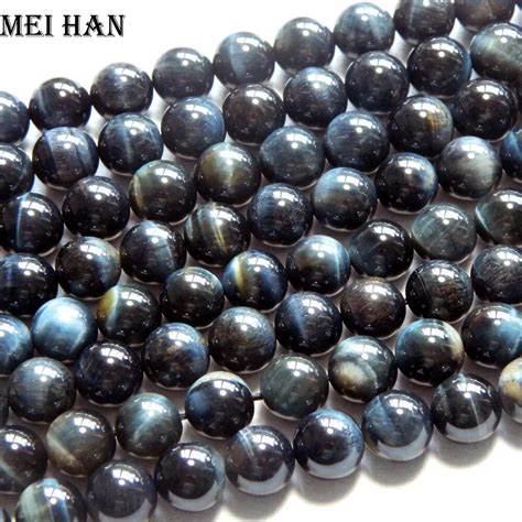 Meihan Wholesale Natural Hawk S Eye Mm Smooth Round Stone Beads For