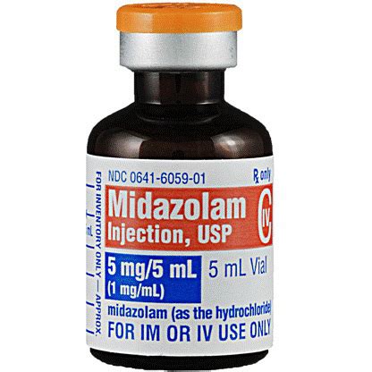 Midazolam 1mg ML 5mL Vial Bound Tree