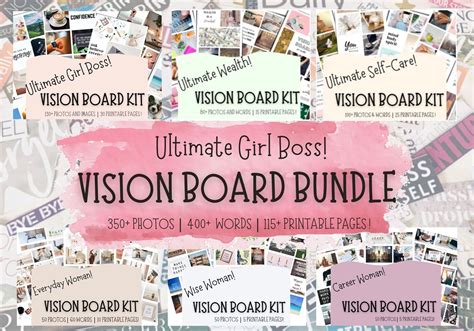 Mega Vision Board Bundle Vision Board Printable Law Of Attraction