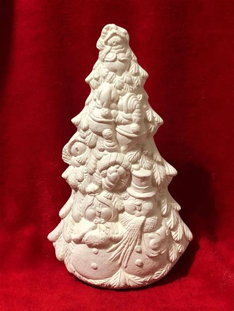 Snowman Christmas Tree With Base In Ceramic Bisque Ready To Etsy