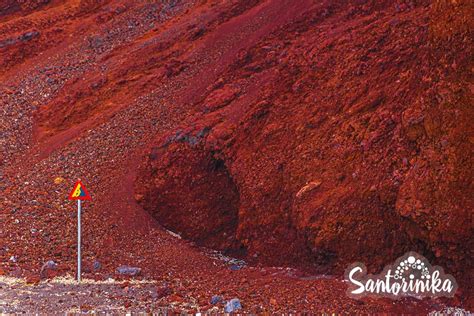 Red beach in Santorini: a beach with bright red sand on the south coast ...