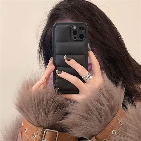 Iphone Puffer Case Soft Touch Puffer Jacket Material Full Protectoion