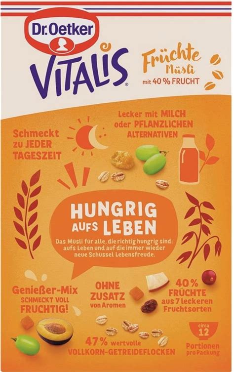 Dr Oetker Vitalis Früchte Müsli 500 g Piccantino Onlineshop Österreich