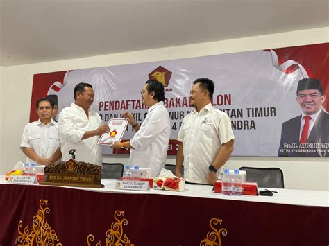 Pendaftaran Resmi Mahyudin Formulir Gerindra Untuk Kursi Gubernur