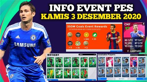 INFO EVENT PES KAMIS 3 DESEMBER 2020 PES 2021 MOBILE YouTube