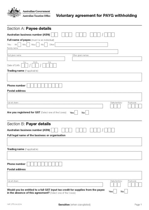 Payg Income Tax Withholding Variation Form Withholdingform