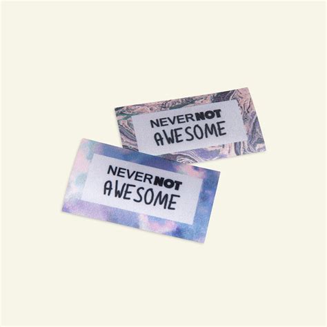 Patch Never Not Awesome 40x70mm 2pcs Selfmade® Stoffandstil