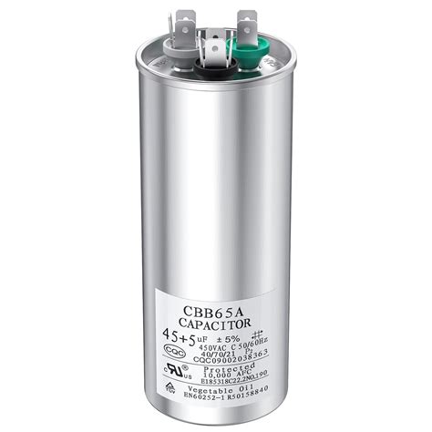 Lizyty 45 5 Mfd 45 5 Uf 370 Or 440 Volt Dual Run Round Capacitor Pw 45 5 R For Condenser