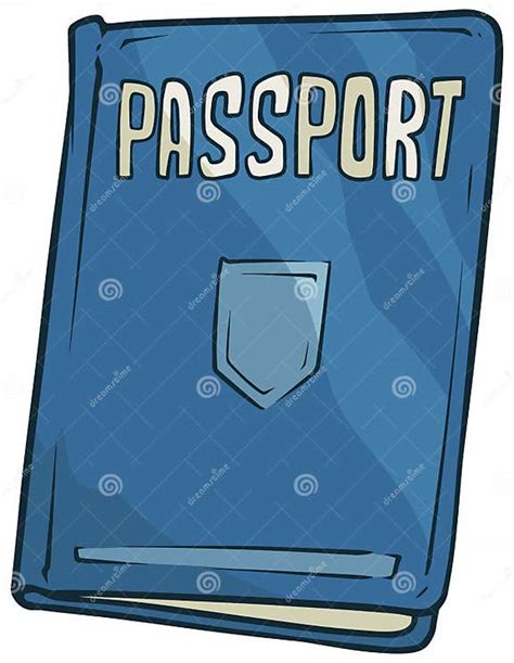 Cartoon Blue Passport Book With Shield Vector Icon Stock Vector Illustration Of Design Cover