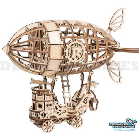 Airship 3d Wooden Puzzle Kit Robotime Denkit Hobbies