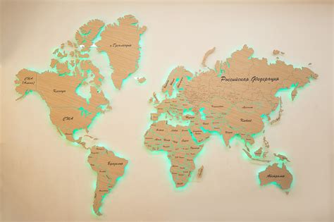 Деревянная карта Мира - серия Standard | Wooden Print