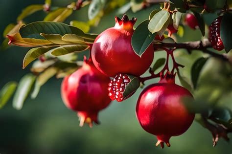 Premium Ai Image Pomegranates On A Tree