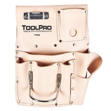 Toolpro Top Grain Leather Left Handed 8 Pocket Drywall Pouch Tp00486 The Home Depot