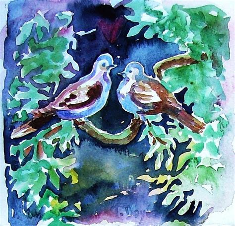 Two Turtle Doves Painting By Trudi Doyle