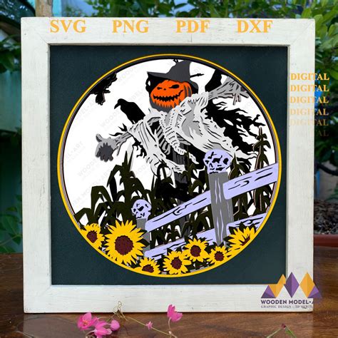 Halloween Scarecrow Svg Pumpkin Halloween Decor Glowforge Svg Laser