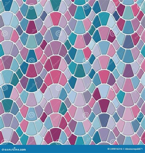 Mosaico Di Onde Orizzontali Rosa Modello Ripetuto Illustrazione Di