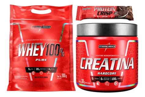 Combo Hipertrofia Whey Creatina G Integral M Dica Frete Gr Tis