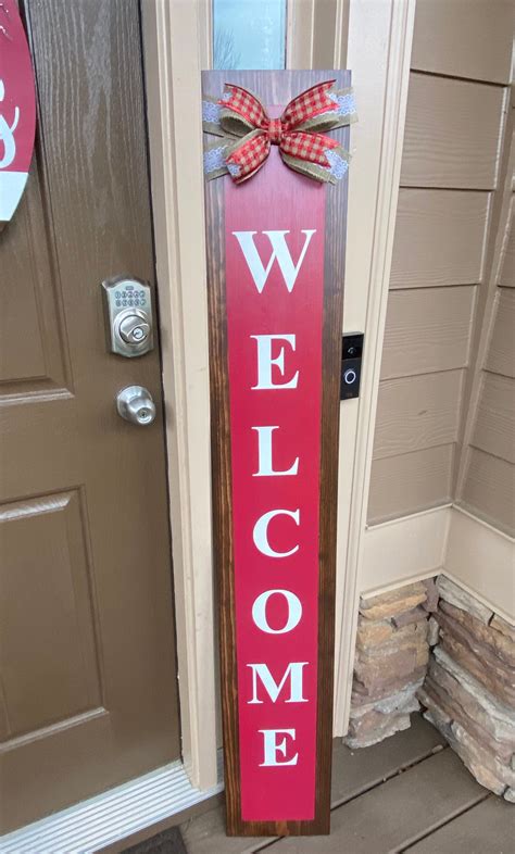 Welcome Sign Door Leaner Porch Sign Etsy