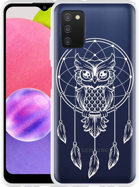 Samsung Galaxy A03s Hoesje Dream Owl Mandala White Designed By Cazy