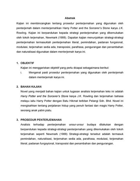 BBM422 Kenal Pasti Prosedur Terjemahan Newmark Principles Of