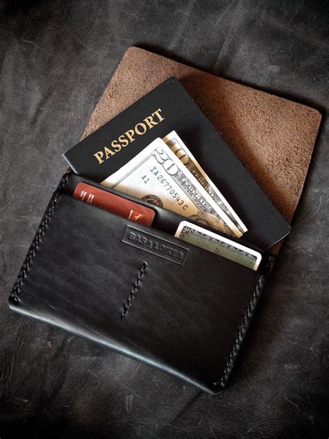 Keryn Black Handmade Leather Passport Wallet Leather Passport Wallet Diy Leather Wallet