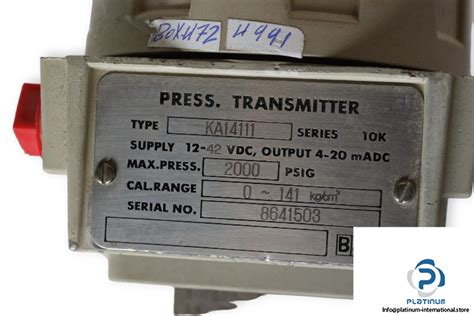 Bailey Ka Pressure Transmitter Platinum International