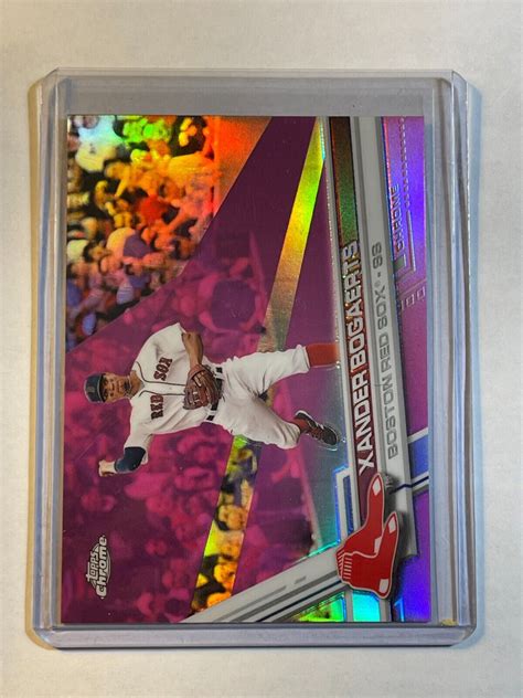 Xander Bogaerts 2017 Topps Chrome PINK REFRACTOR 45 Boston Red Sox EBay