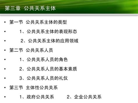 《公共关系学》教程、ppt 、课件 第三章 公共关系主体 Word文档在线阅读与下载 无忧文档