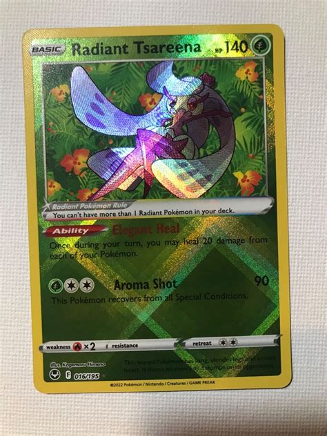 Pokémon TCG Radiant Tsareena Silver Tempest 016 195 Holo Radiant Rare