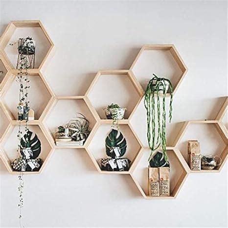 CHOUCHOU Étagère rayonnage Armoire Étagère hexagonale Nordique en Bois