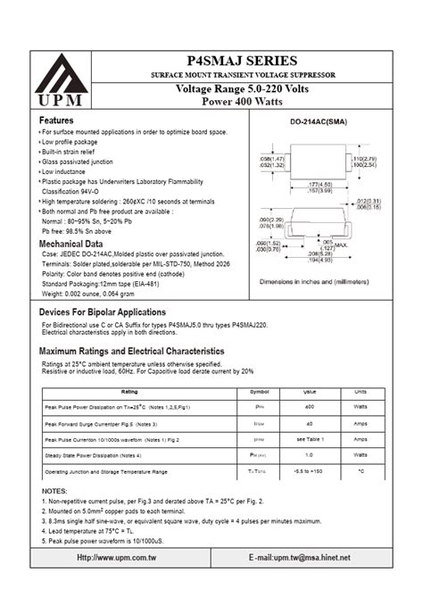 P Smaj A Datasheet Pdf Upm