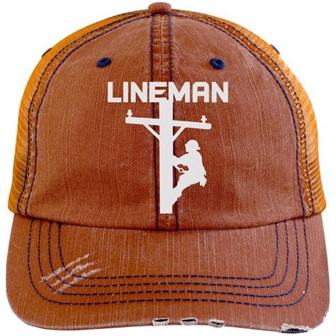 Lineman Pole Distressed Cap Hat