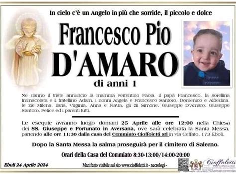 Oggi I Funerali Di Francesco Pio Il Bimbo Di Anno Morto Azzannato