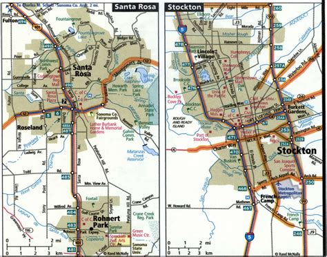 Santa Rosa city road map for truck drivers area town toll free highways ...