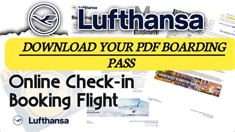 How To Get A Lufthansa Airlines Boarding Pass In Pdf Download