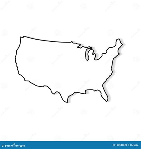 Mapa Blanco Y Negro De Estados Unidos Ilustración Del Vector