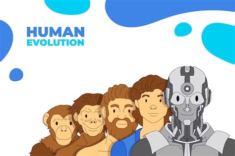 Premium Vector Hand Drawn Human Evolution Illustration