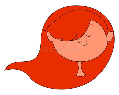 Girl With Long Red Hair Illustration Vector Stock Vector