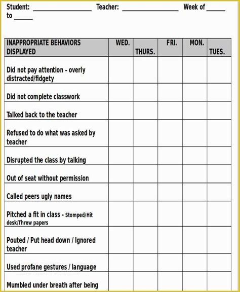 Free Behavior Chart Template Of Good Behavior Chart Printable Printable 360 Degree ...