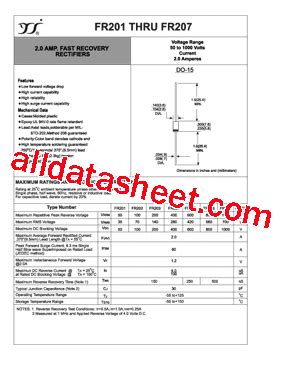 FR207 Datasheet PDF Yangzhou Yangjie Electronic Co Ltd