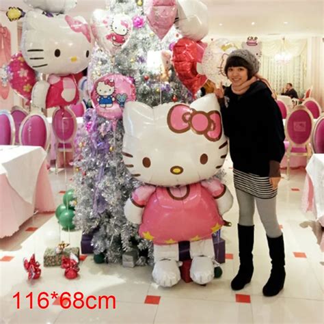 116 68cm Hello Kitty Balloons Hellokitty Foil Balloons For Christmas Birthday Wedding Party