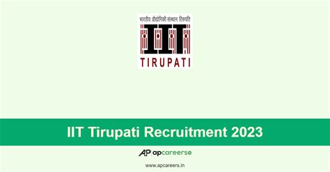 Iit Tirupati Recruitment Junior Research Fellow Vacancies