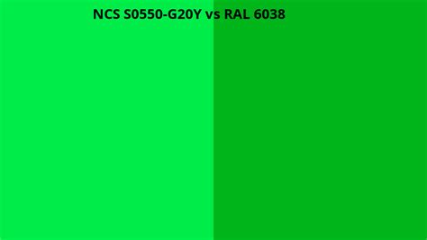 Ncs Index S0550 G20y Omzetten Naar Ral 6038 Ral Kleuren