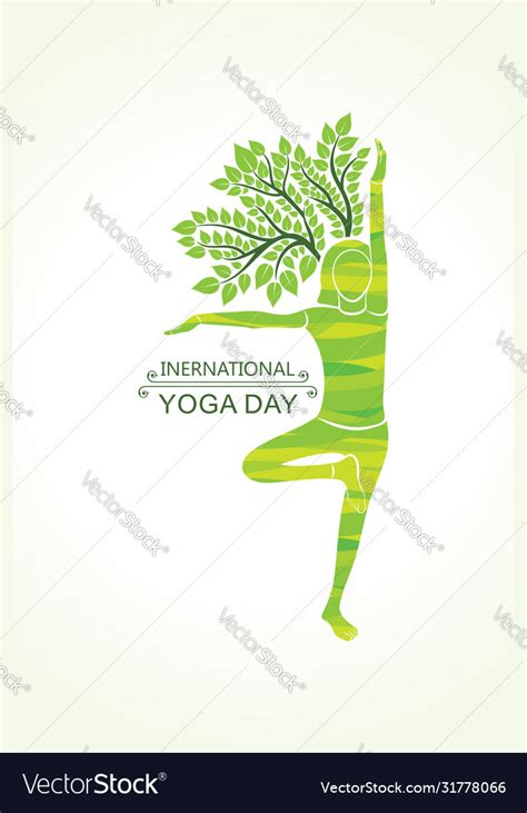 A Girl Doing Yoga For International Day Royalty Free Vector