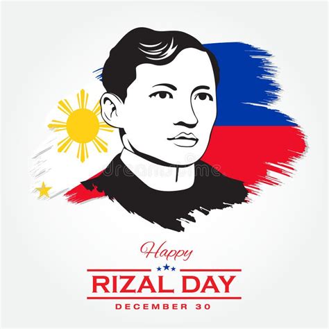 Happy Rizal Day Greeting Card Stock Vector Illustration Of Jose Blue