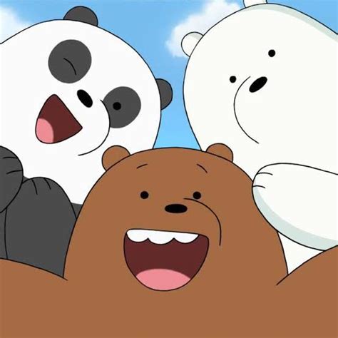 An Animated Bear And Two Panda Bears With Their Mouths Open