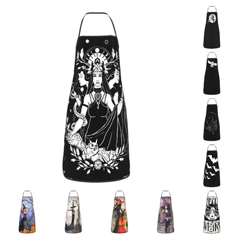 Hekate Triple Goddess Apron Women Men Unisex Bib Goth Occult Halloween