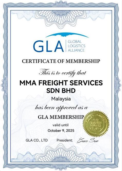 Welcome New Golden Member From Malaysia Mma Freight Services Sdn