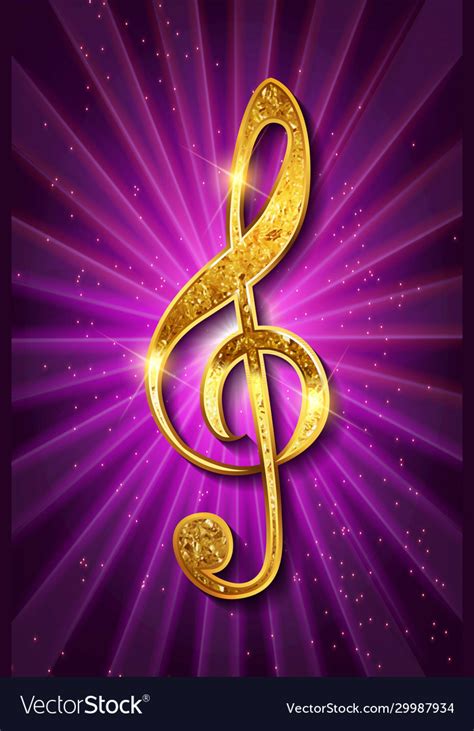 Golden Treble Clef Music Signature Royalty Free Vector Image